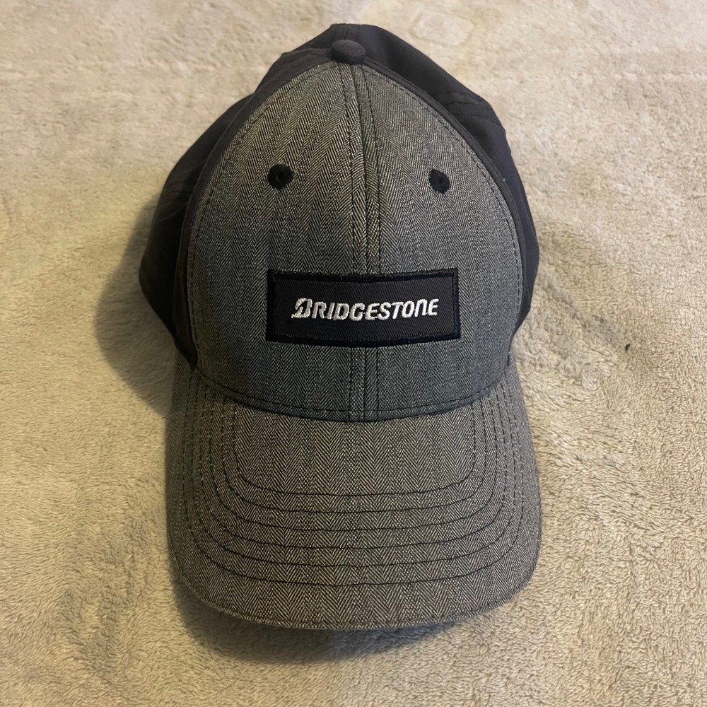 Bridgestone Baseball‎ Cap Black Gray Herringbone Adjustable K Products Headwear